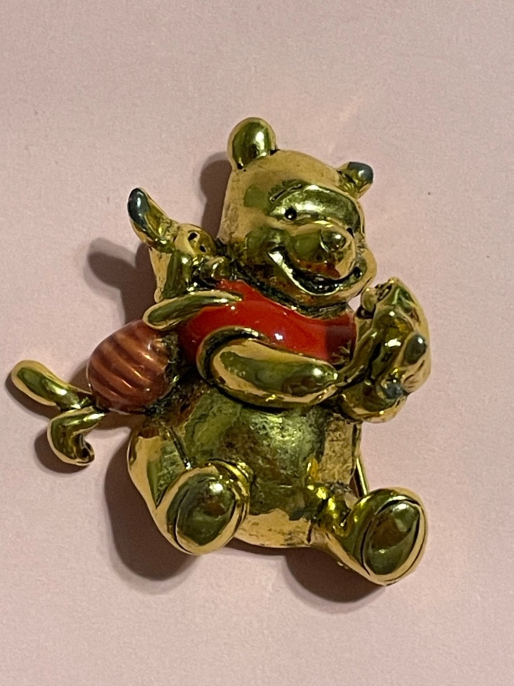 Vintage Costume Disney Winnie The Pooh Piglet & Frog Brooch #9916 💎 SALE